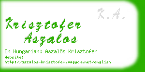 krisztofer aszalos business card
