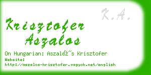 krisztofer aszalos business card